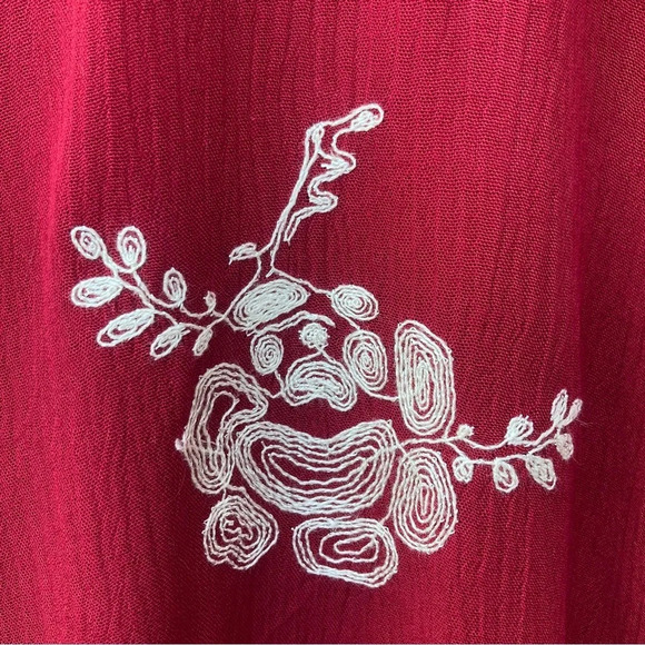 ALTER’D STATE Sz S Oversized Embroidered A-Line Puffy Sleeves V-Neck Mini Dress - Picture 4 of 11